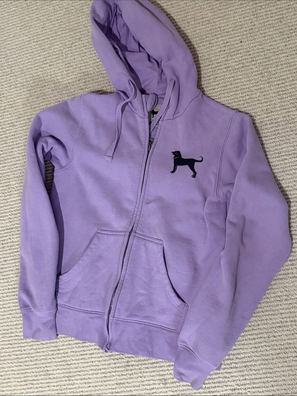The Black Dog Lavender Full-Zip Hoodie with Dog Logo